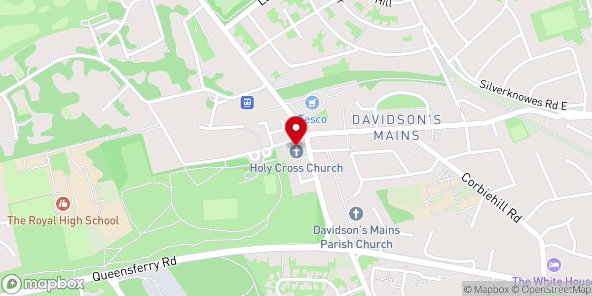 Map showing location of Holy Cross Church