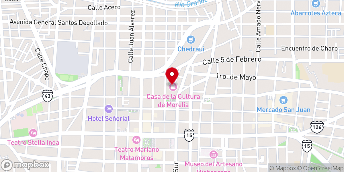 Map showing location of Ex-convento del Carmen