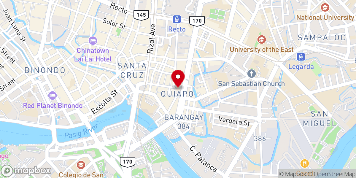 Map showing location of Quiapo Church - Minor Basilica & National Shrine of Jesus Nazareno