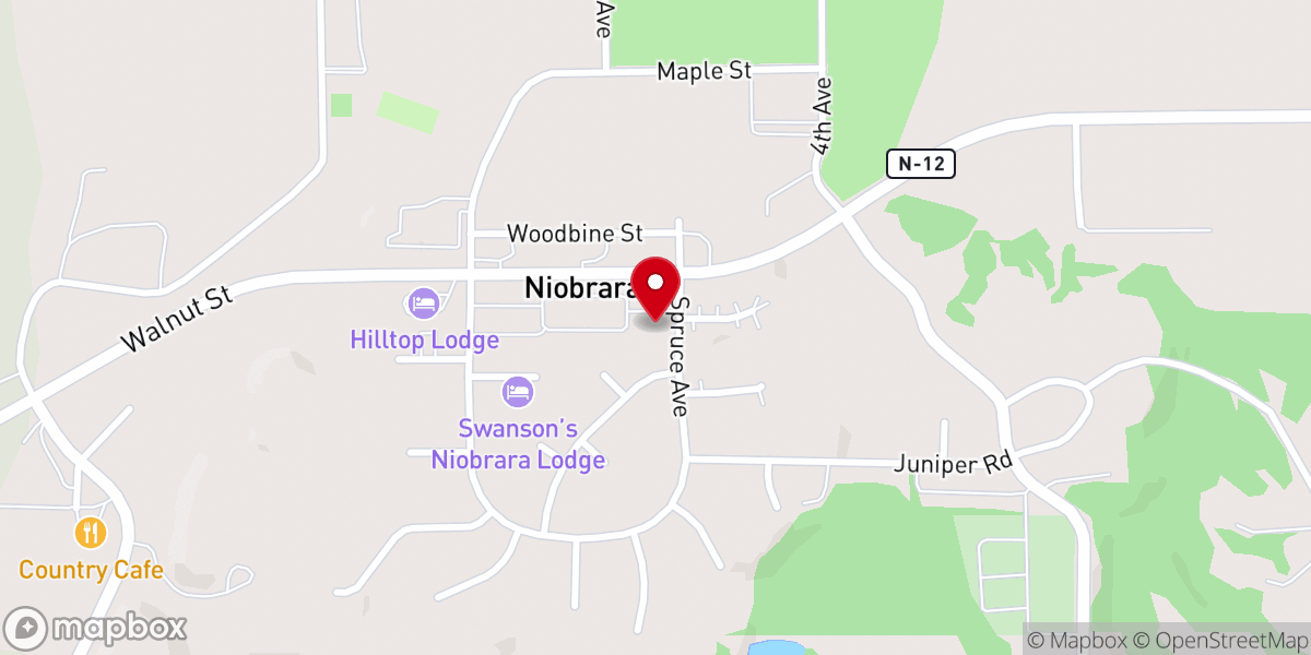 Map showing location of Niobrara Village Civic Center