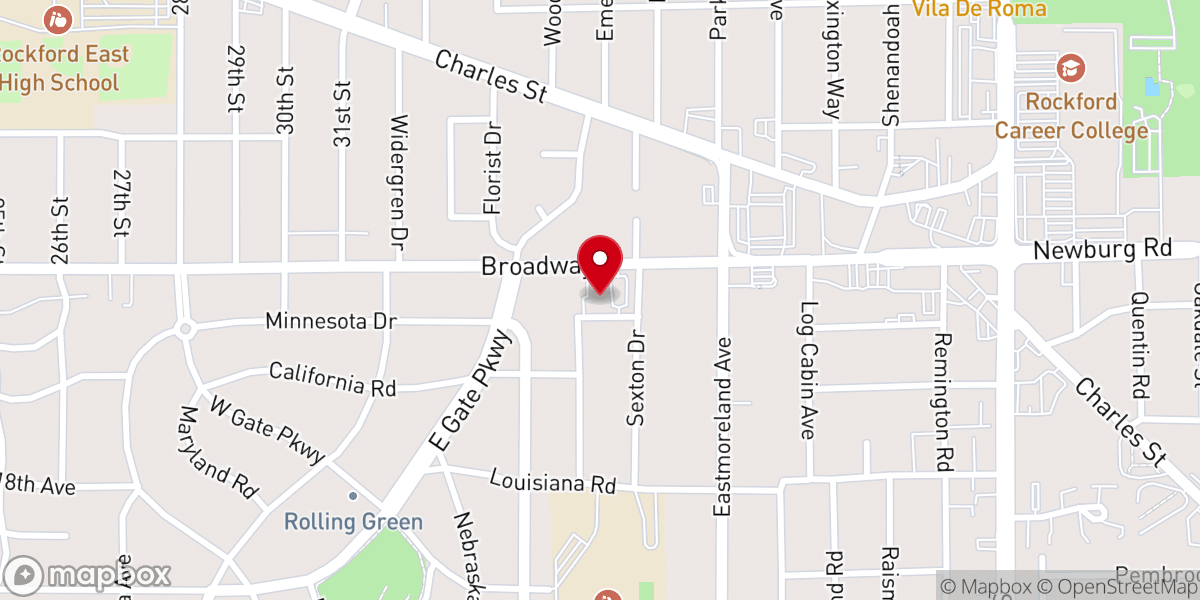 Map showing location of Broadway Covenant Church
