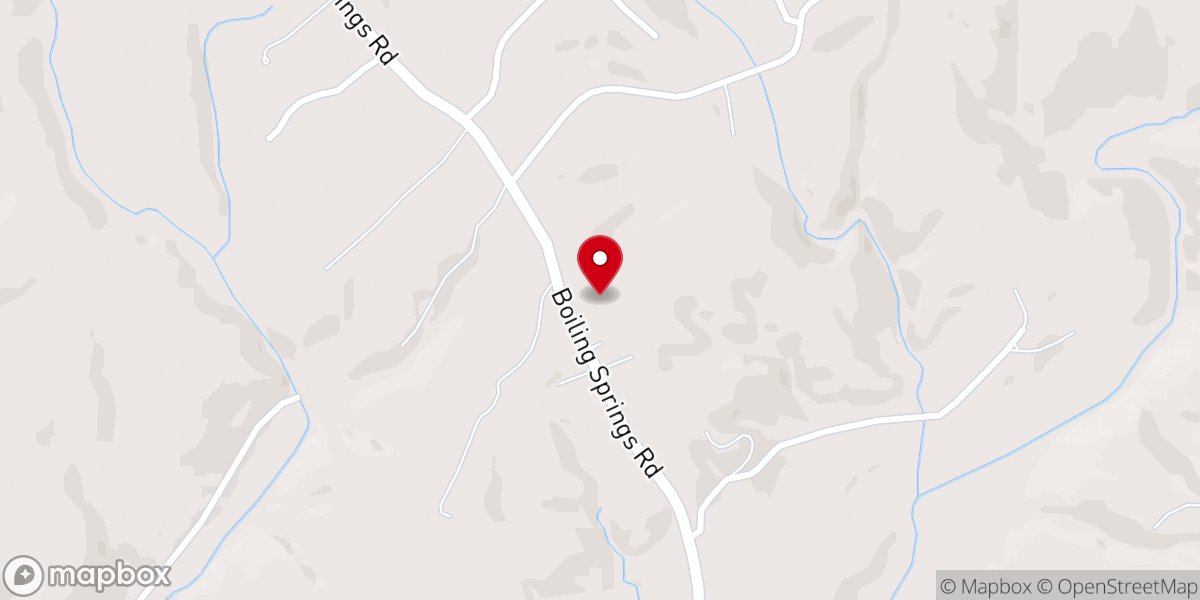 Map showing location of Boiling Springs Baptist Church