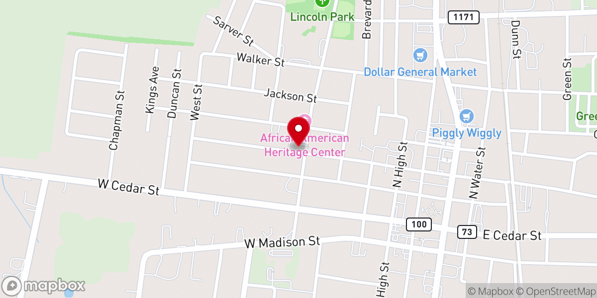 Map showing location of Alpha Baptist Church