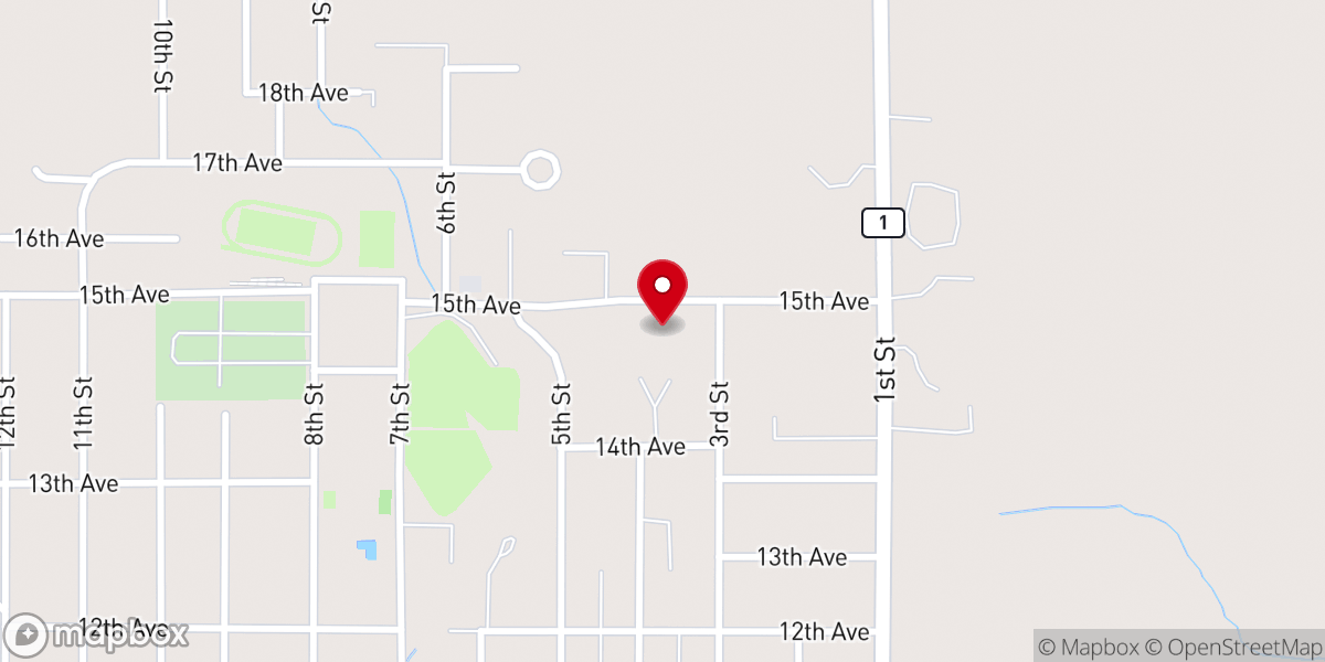 Map showing location of New Hope Fellowship Assemblies of God