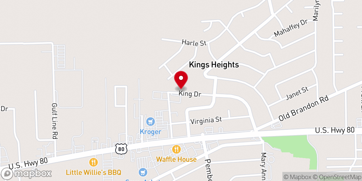 Map showing location of Pearl Church