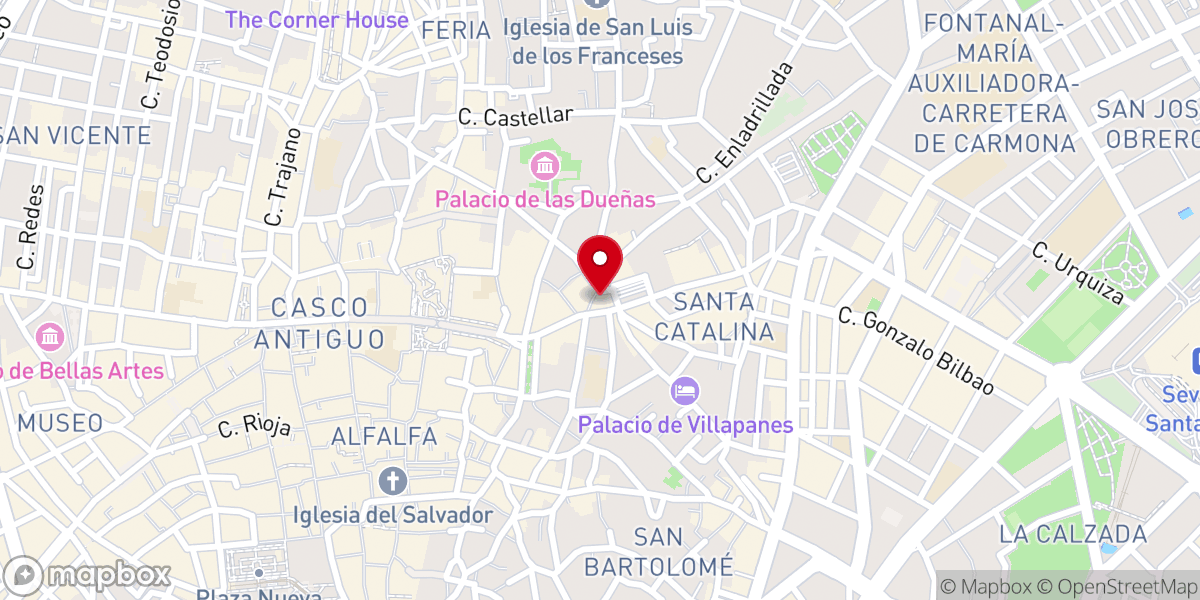 Map showing location of Iglesia de Santa Catalina