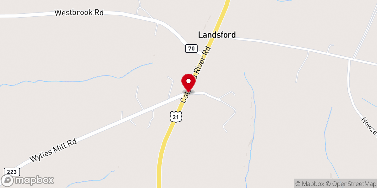 Map showing location of Landsford Church