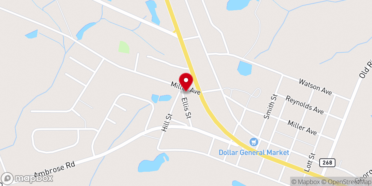 Map showing location of Little Zion Baptist Church