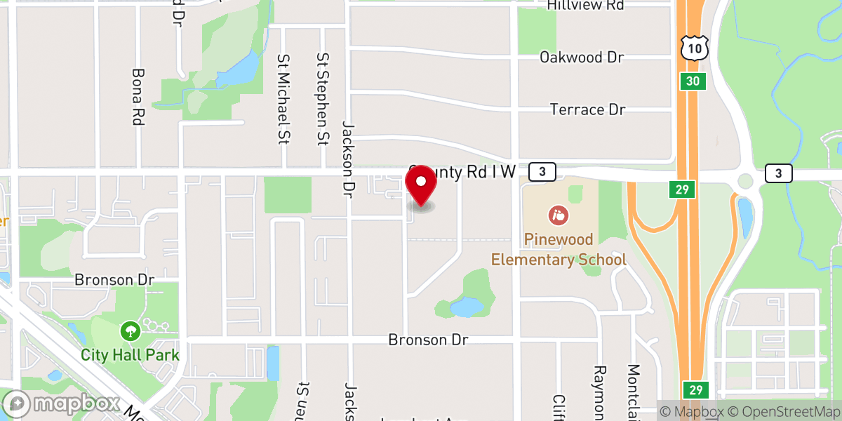 Map showing location of Cross of Glory Lutheran Church