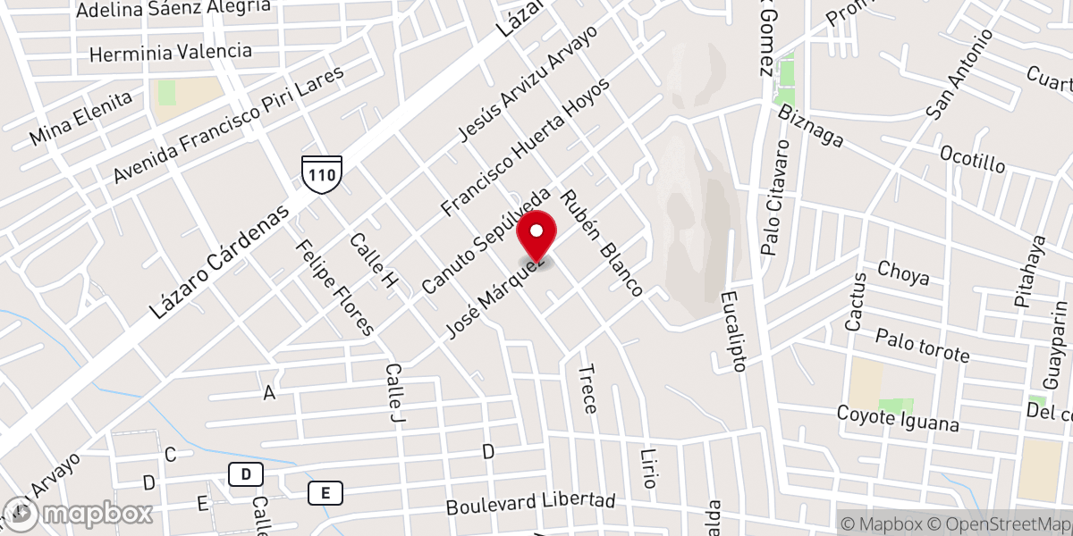 Map showing location of Iglesia Bautista Monte Sion