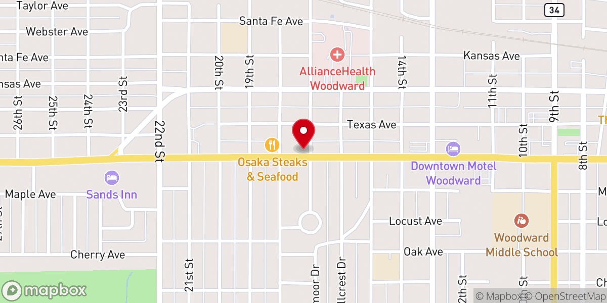 Map showing location of Bible Baptist Church