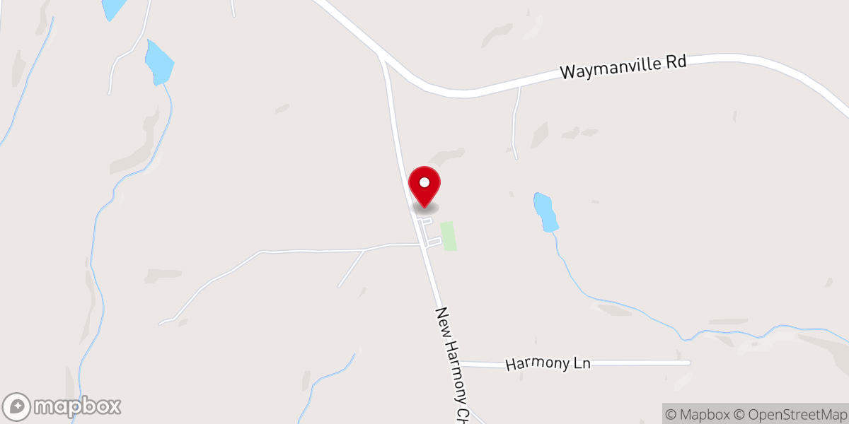 Map showing location of New Harmony Baptist Church