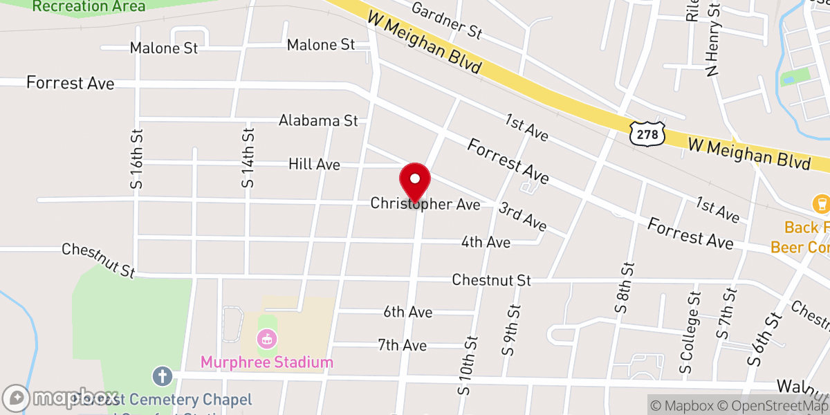 Map showing location of New Covenant Church Assemblies of God
