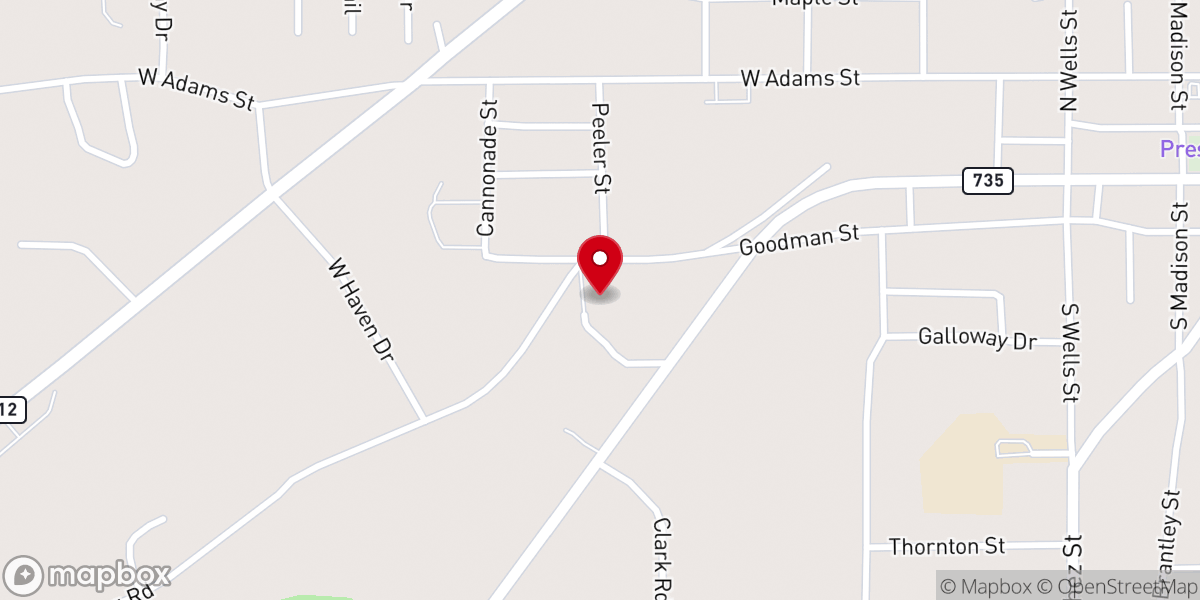 Map showing location of Second Baptist Church