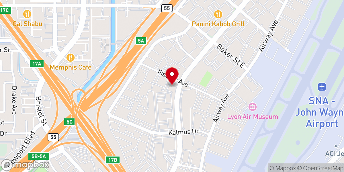 Map showing location of Calvary Central OC