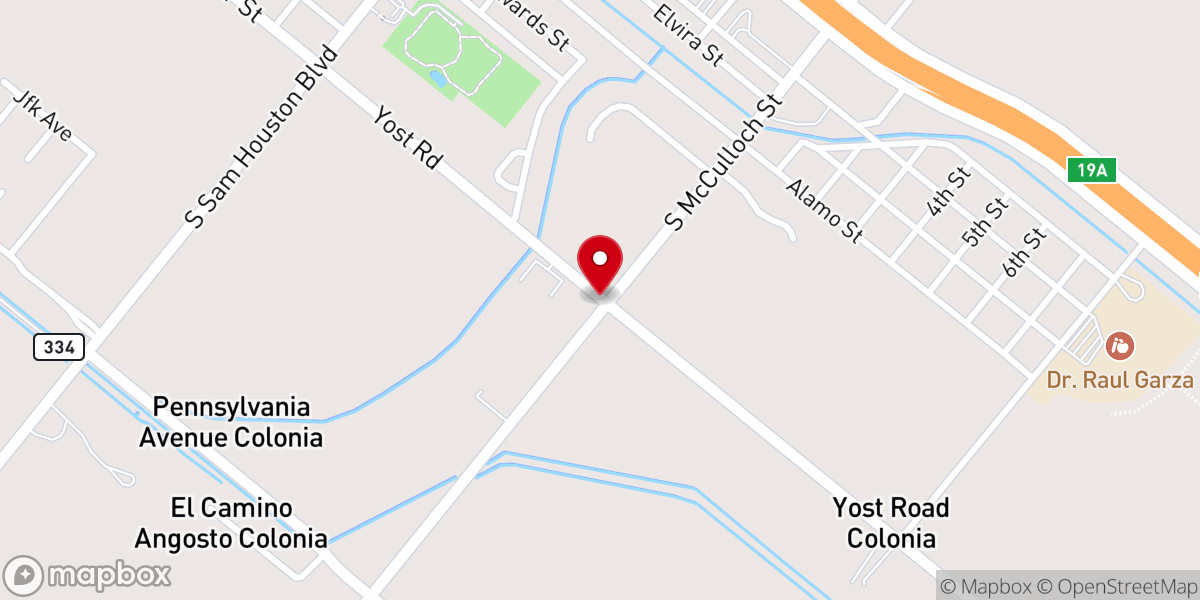 Map showing location of IECE Iglesia Evangelica Cristiana Espiritual San Benito Tx