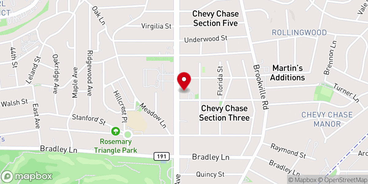 Map showing location of Chevy Chase United Methodist Church