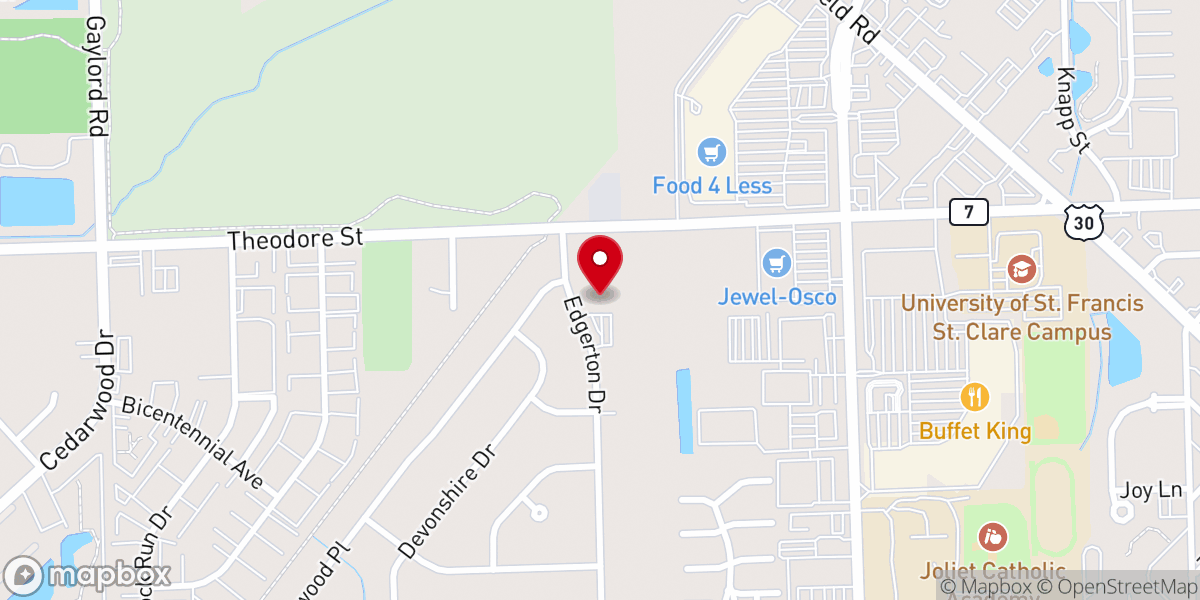Map showing location of Christ Community Church Joliet Campus