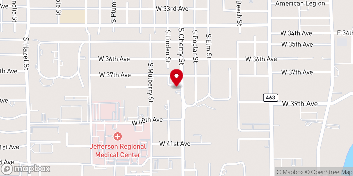 Map showing location of Forrest Park Baptist Church
