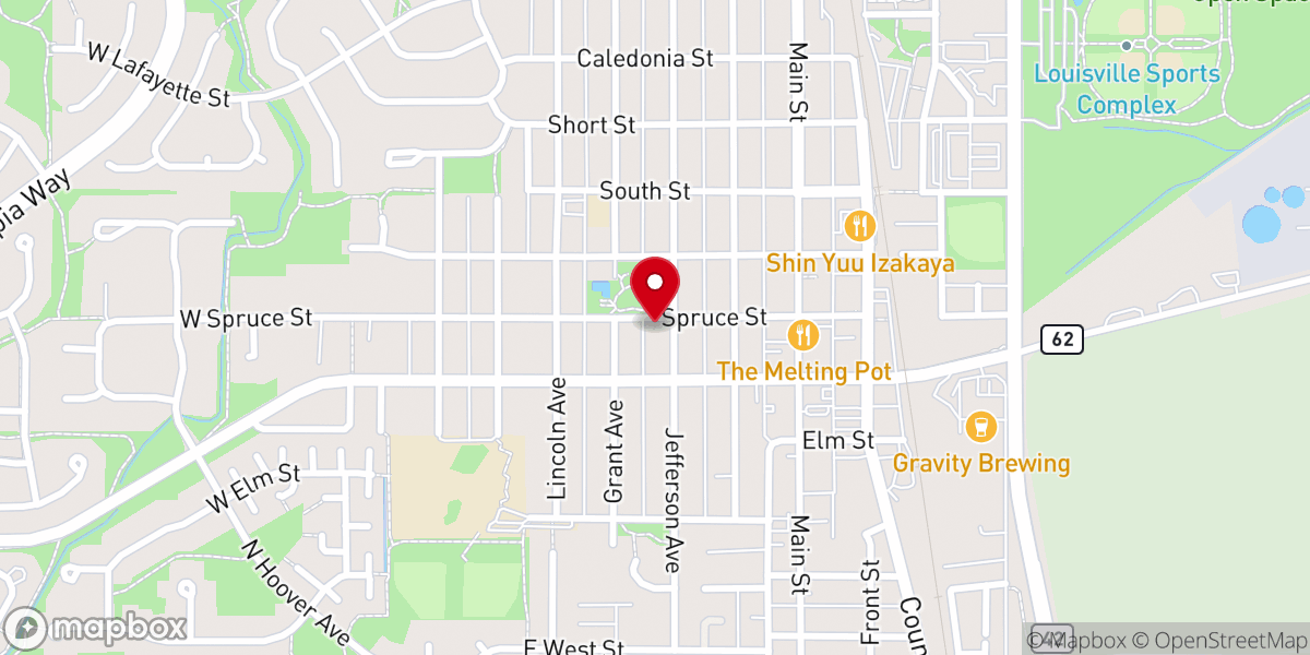 Map showing location of Louisville United Methodist Church