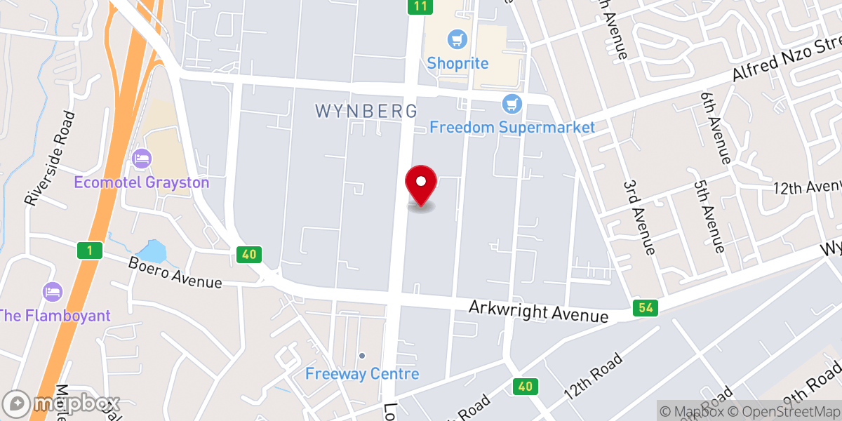 Map showing location of Christ Apostolic Church, City of Light, Sandton