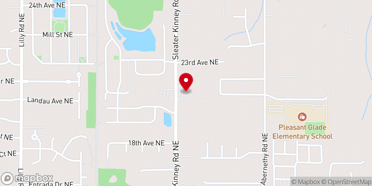 Map showing location of Sleater-Kinney Road Baptist Church