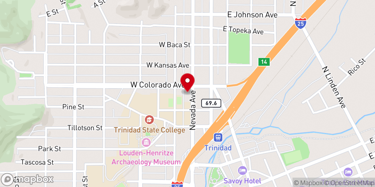 Map showing location of Calvary Southern Baptist Church