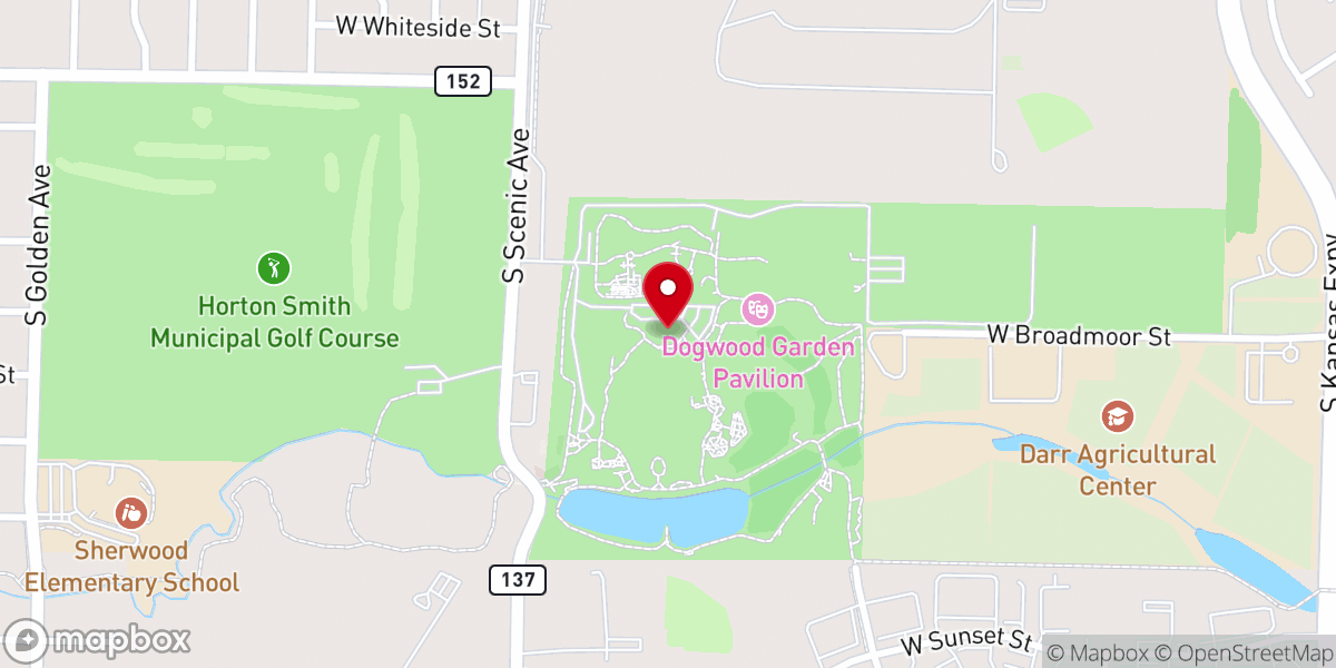 Map showing location of Springfield-Greene County Botanical Center
