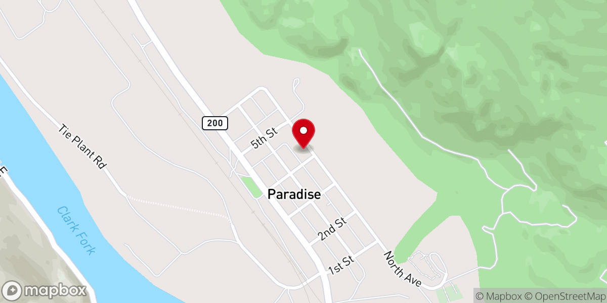 Map showing location of Paradise United Methodist Church