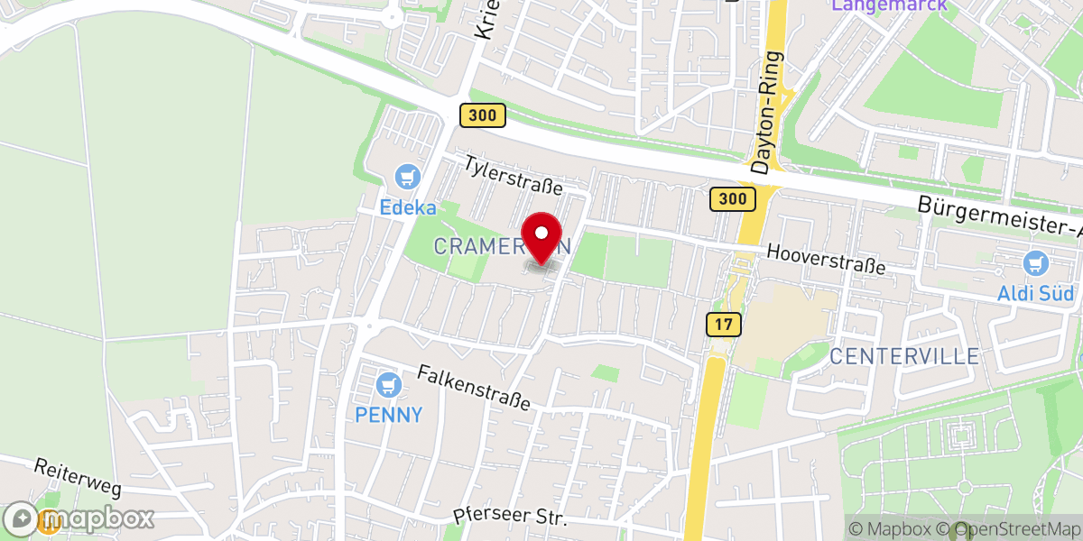 Map showing location of Kath. Thaddäus-Zentrum / St. Wolfhard