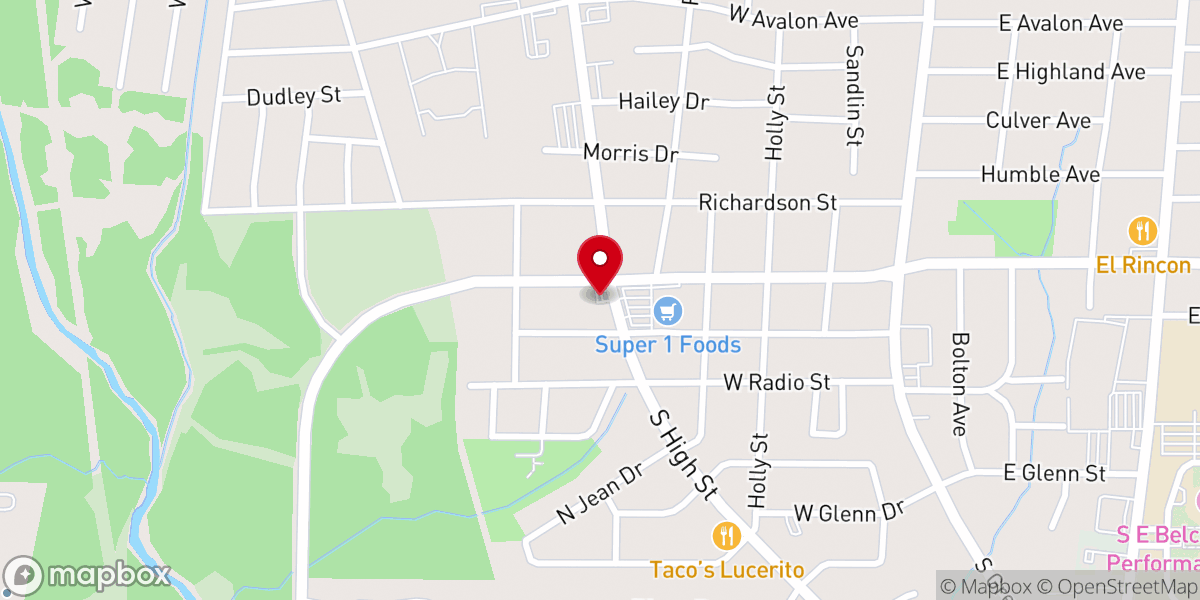 Map showing location of Southside Assembly of God Church
