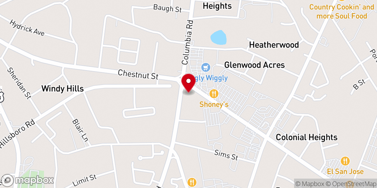 Map showing location of St Andrews United Methodist