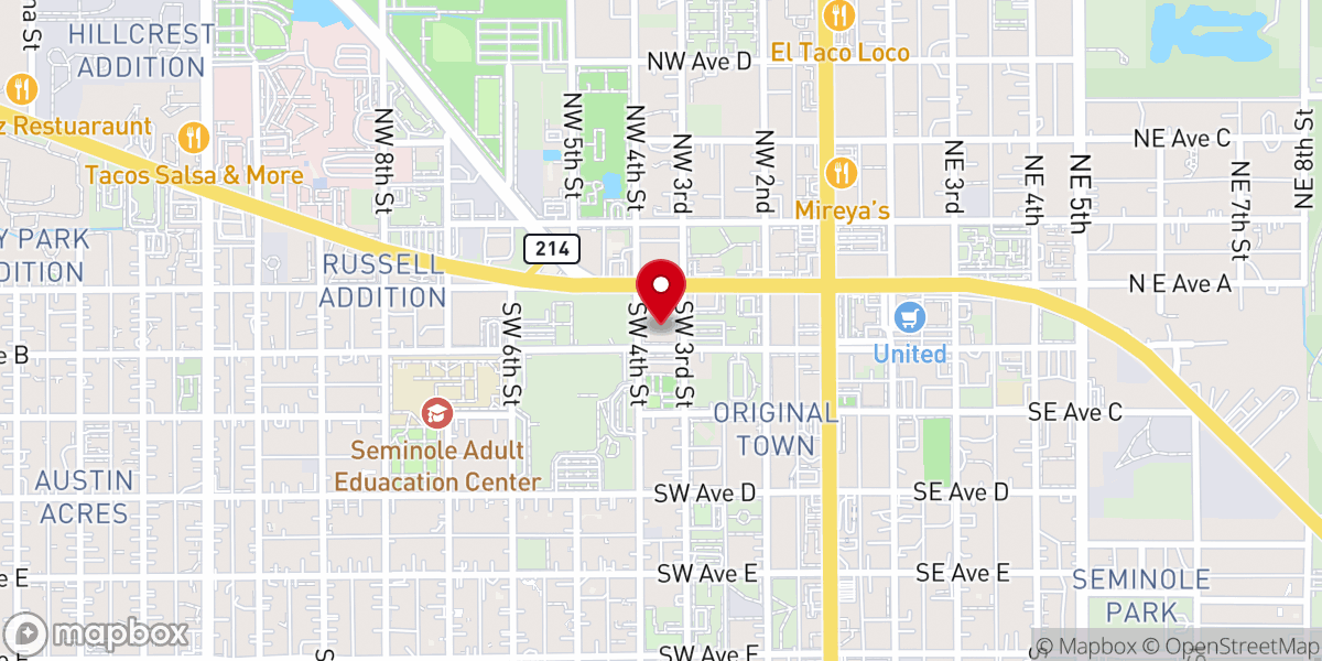 Map showing location of First United Methodist Church