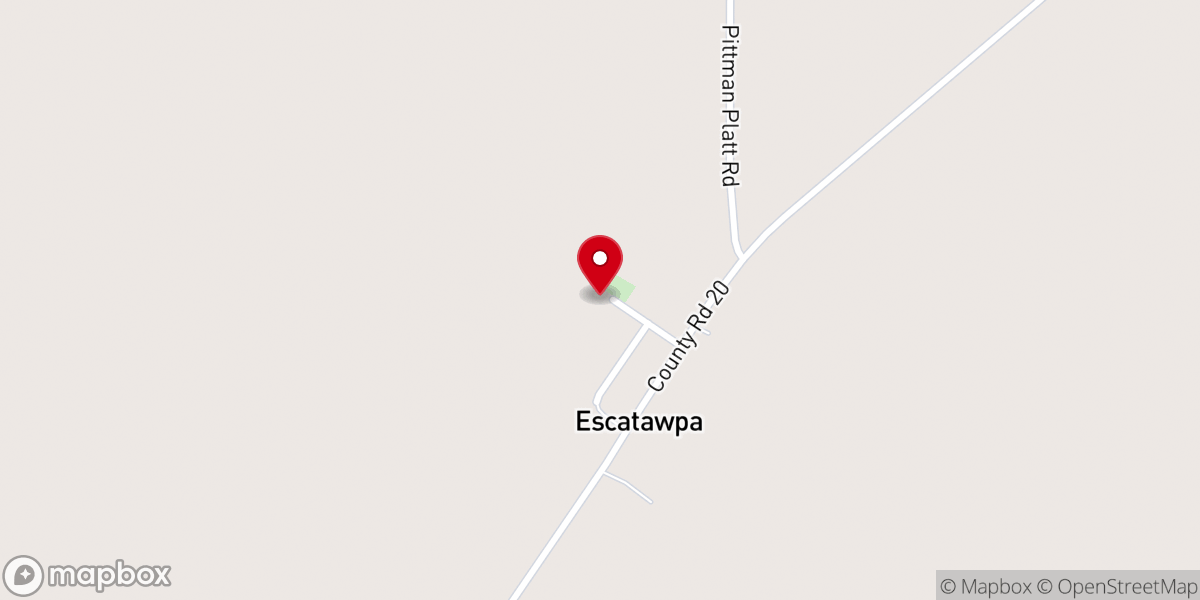 Map showing location of Escatawpa Baptist Church