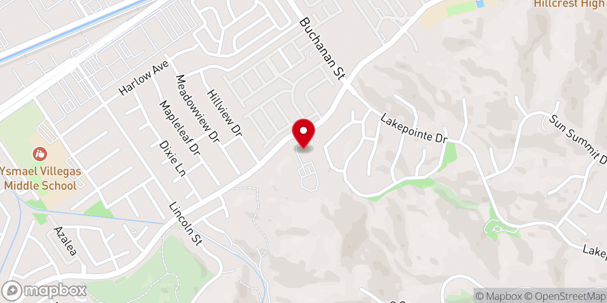 Map showing location of Lake Hills Christian Center