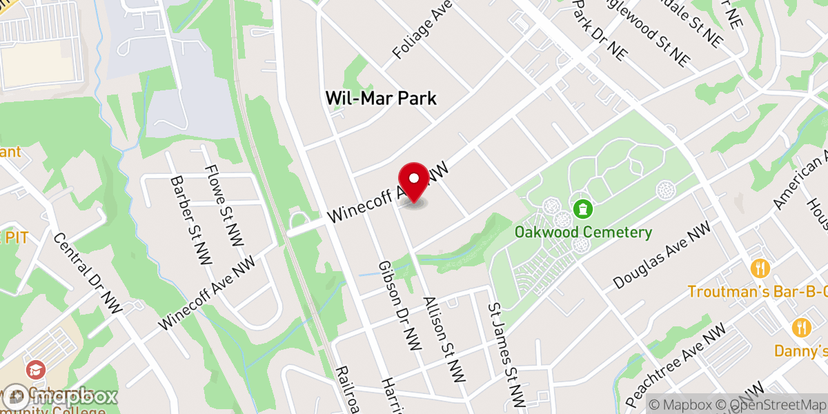 Map showing location of Grace Community Church - Concord, NC