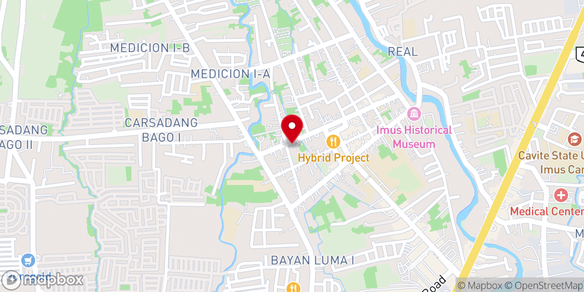 Map showing location of Faith Center Imus