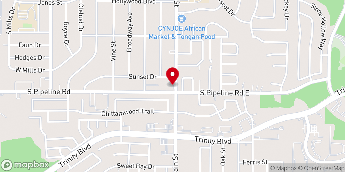 Map showing location of Iglesia Pentecostal Unida Hispana Euless