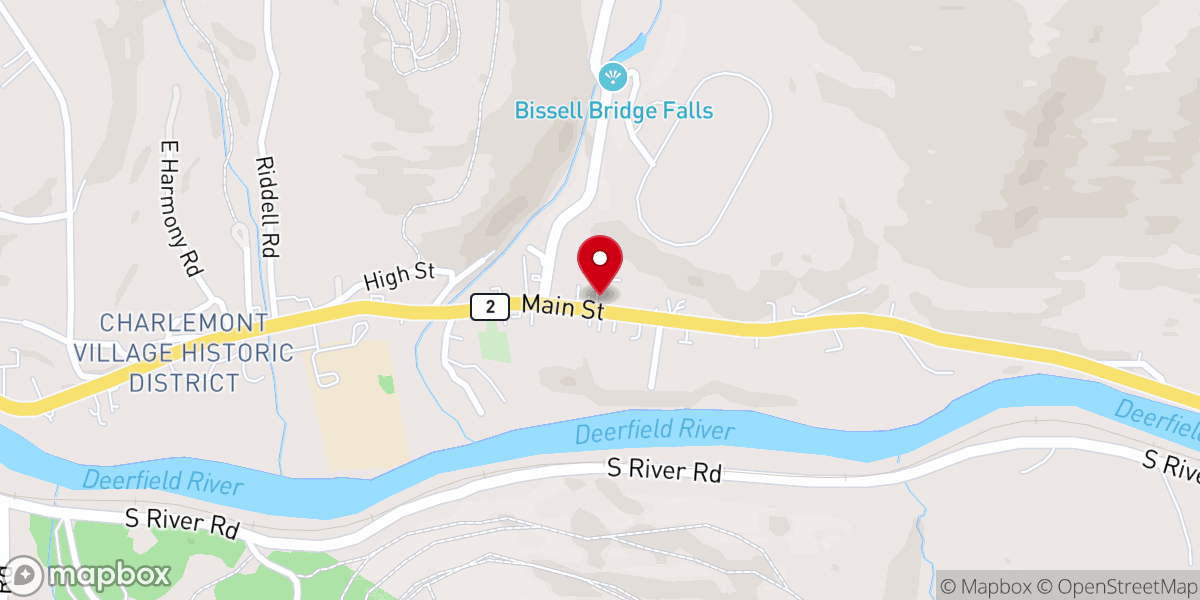 Map showing location of Charlemont Federated Church - Food Distribution Center