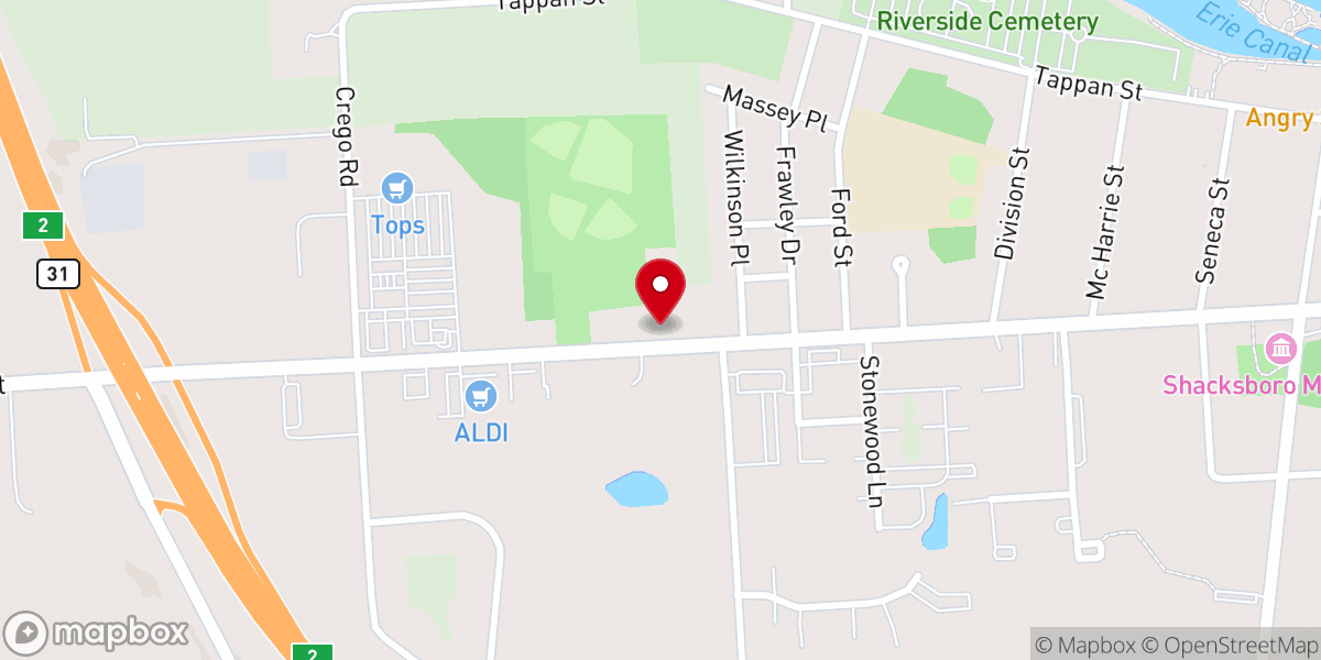 Map showing location of Temple Baptist Church