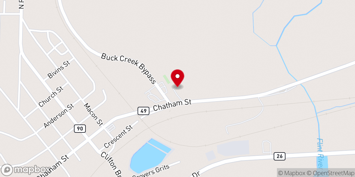 Map showing location of Iglesia Adventista del Séptimo Día Hispana de Oglethorpe / Oglethorpe Hispanic Seventh-Day Adventist Church