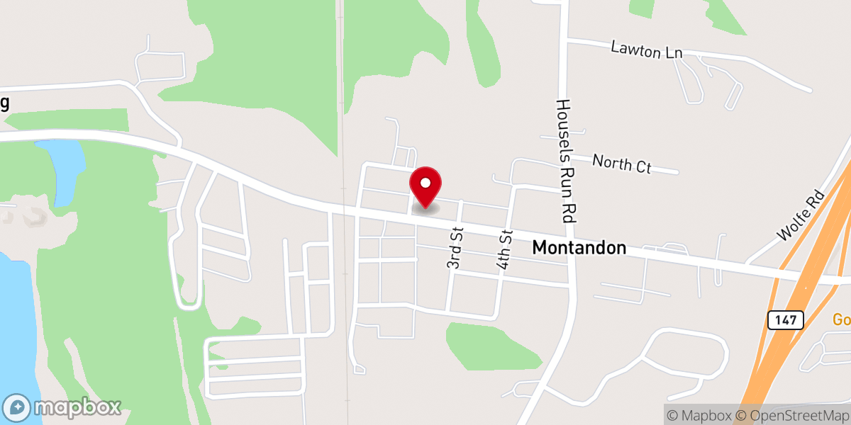 Map showing location of Montandon United Methodist Church