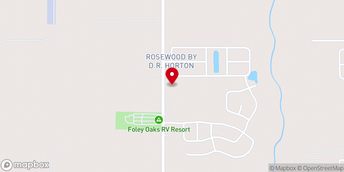 Map showing location of Crosspoint Baptist Church of Foley