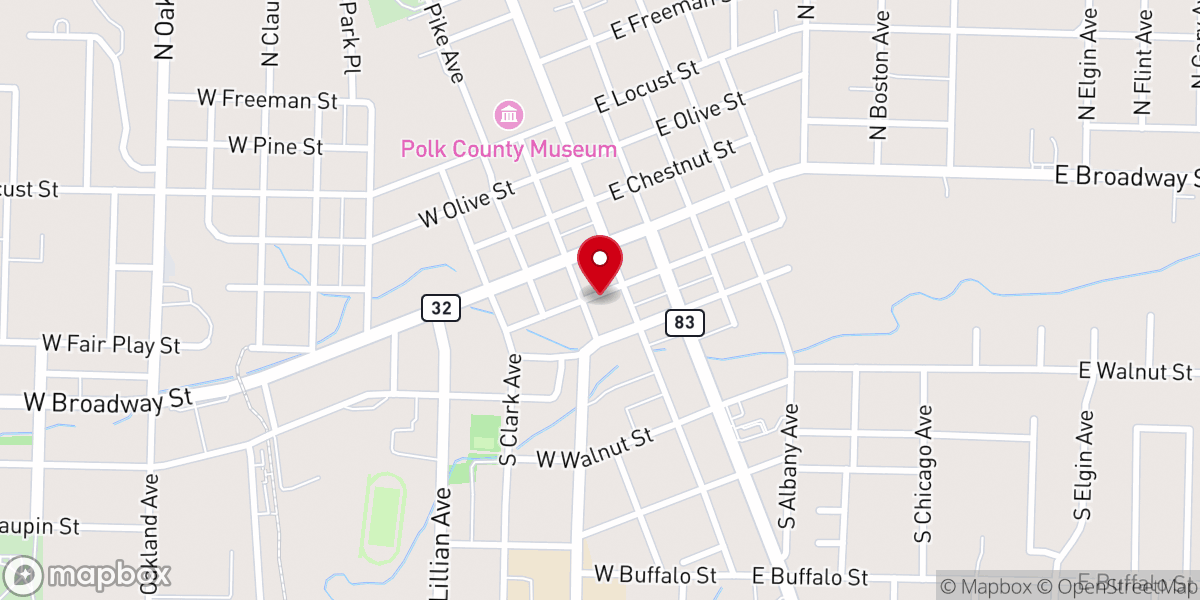 Map showing location of Life Church Bolivar
