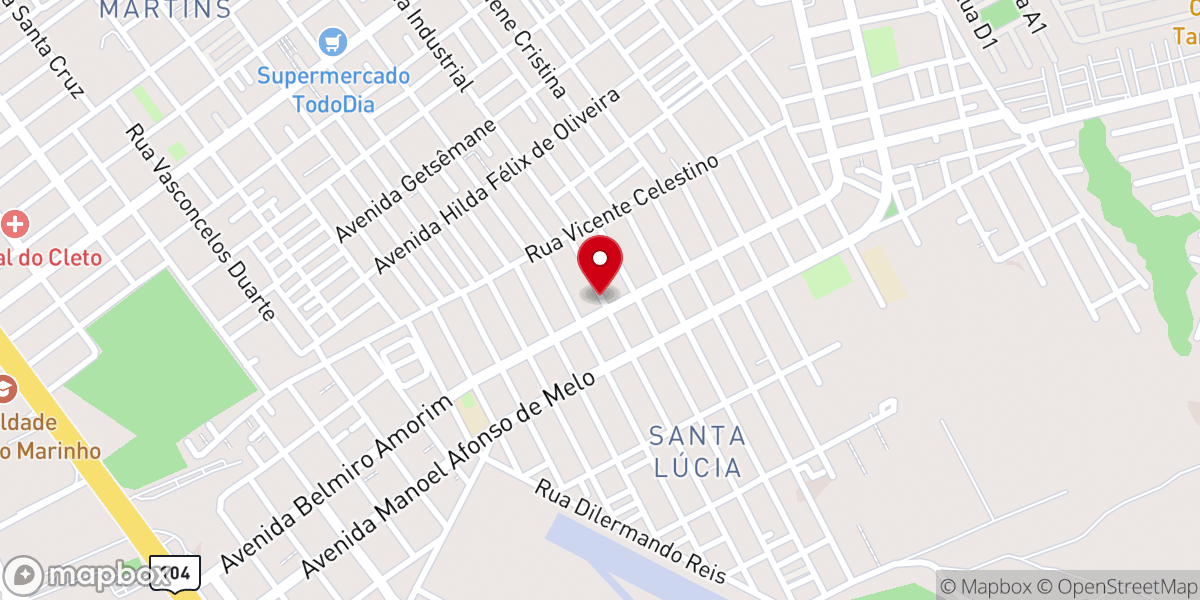Map showing location of Comunidade Renovada Batista do Norte MCZ