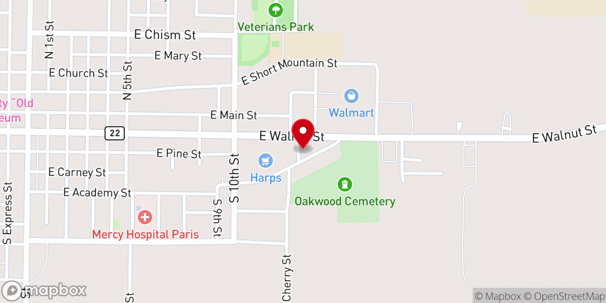 Map showing location of Trinity Alliance Church