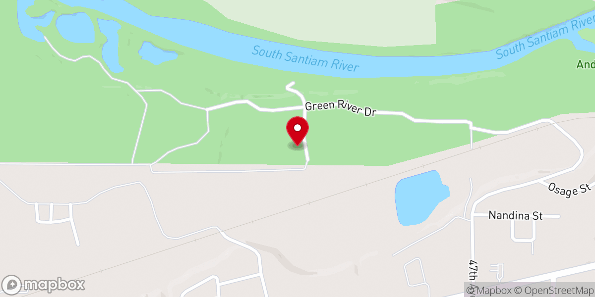 Map showing location of Riverside Christian Church