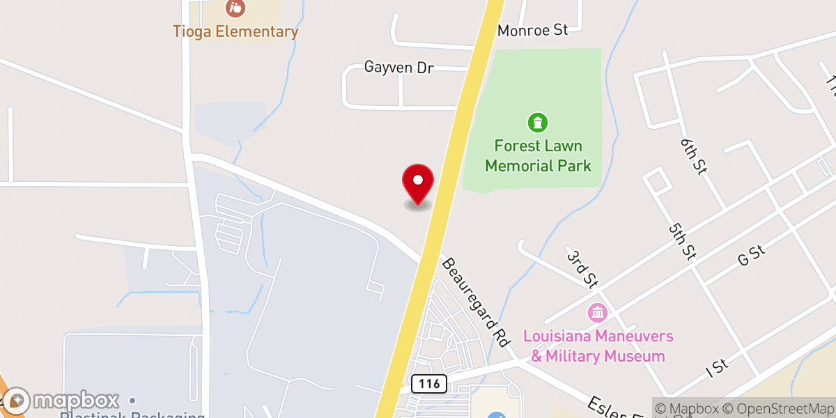 Map showing location of Kingsville Baptist Church
