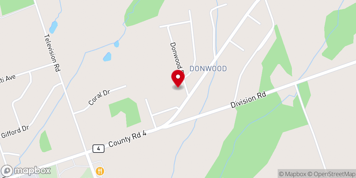 Map showing location of Greenwood United Church