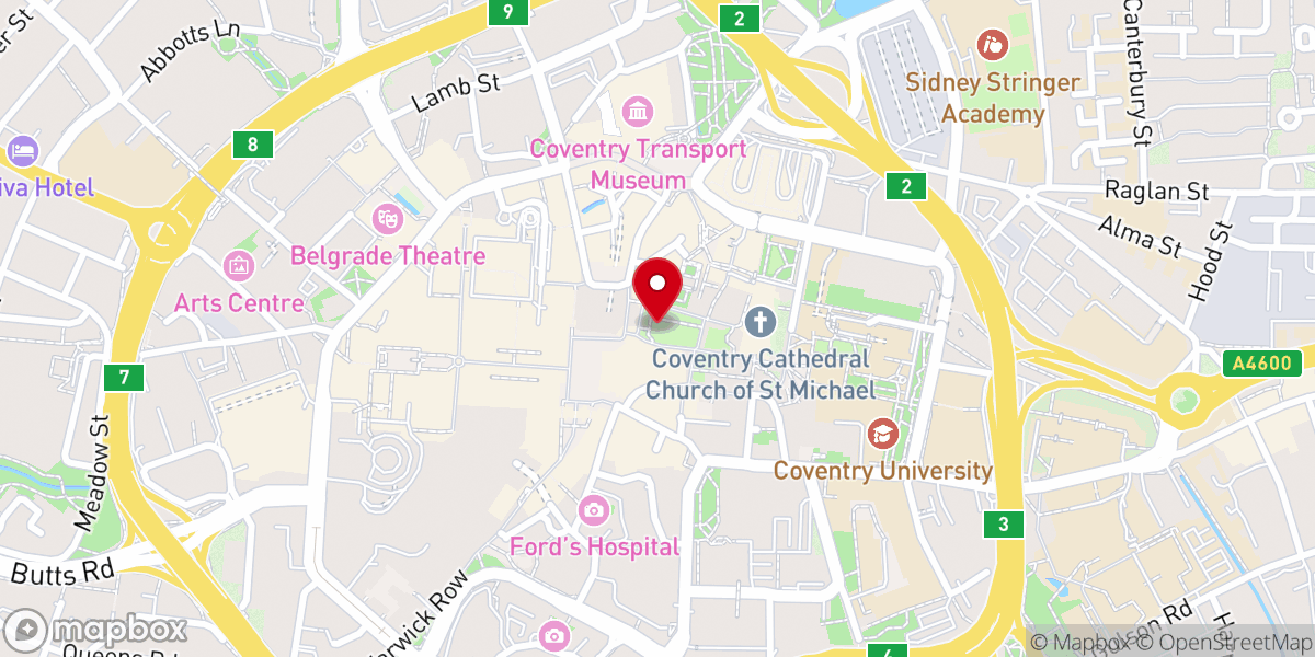 Map showing location of Holy Trinity Coventry
